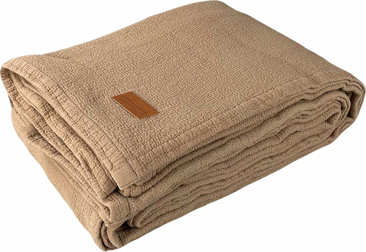 Town & Country Sprei Lara Gold 260x260cm 100% katoen