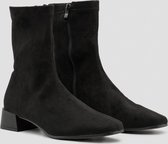 SmileFavorites® Sock boots met Hak - Zwart - Suedine - Maat 39
