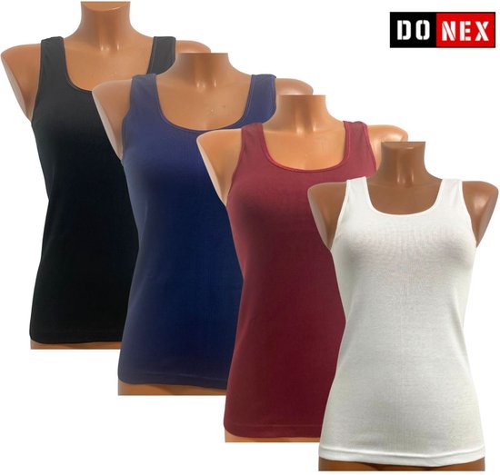 4 Pack Top kwaliteit dames hemd - 100% katoen - Mandy - Maat XL