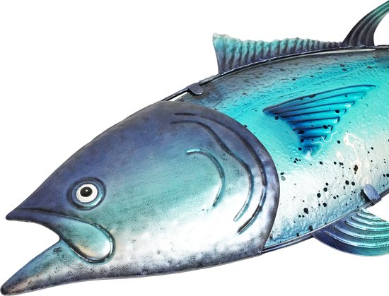 Eurocatch Tonijn - Muurdecoratie 80cm - 3-D Metaal en Glas - Kunst - Mancave Decoratie - Wanddecoratie - Cadeau Idee - Vaderdag Cadeau van Eurocatch — afbeelding 2