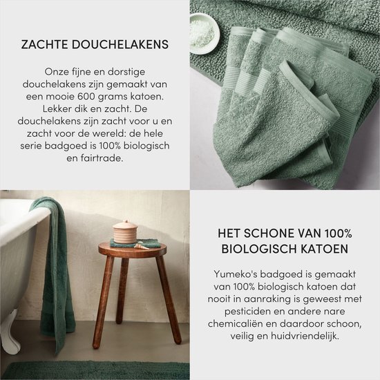 Yumeko Serviettes de Yumeko vertes - 2 pièces