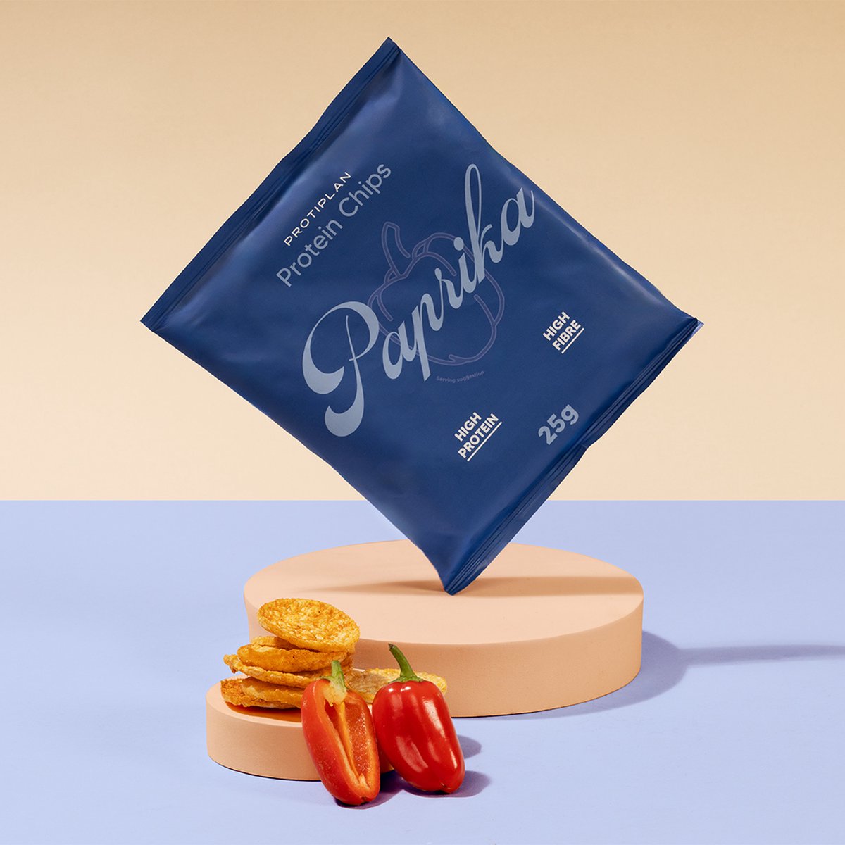 Goedkoopste Protiplan | Chips Paprika | 12 stuks | 12 x 25 gram | Low carb snack | Snel afvallen zonder hongergevoel!
