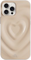 xoxo Wildhearts Biggest Love Creme telefoonhoesje - Geschikt voor iPhone 12 Pro Max - Heart case - Hoesje met hartjes patroon - Case met hart - telefoonhoesje met camera bumper - Creme / Beige