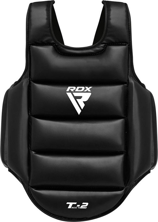RDX Sports T2 CE Borstbeschermer - Body Protector - Boksen - Kickboksen - Karate - Taekwondo - Omkeerbaar Wit en Zwart - Maat: S/M - RDX
