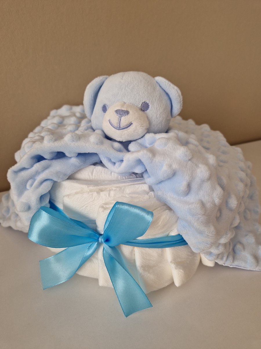 Goedkoopste Luiertaart small Knuffeldoekje jongen - babyshower - kraamcadeau