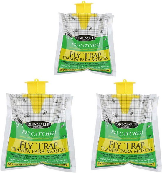 3 stuks Large Vliegenval - Vliegenzak XL - Fly Trap Bag - Ecologische...