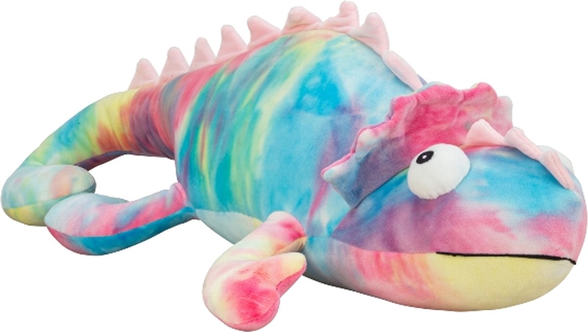 Knuffeldier Kameleon - zachte spandex stof - premium knuffels - mix kleuren - 65 cm