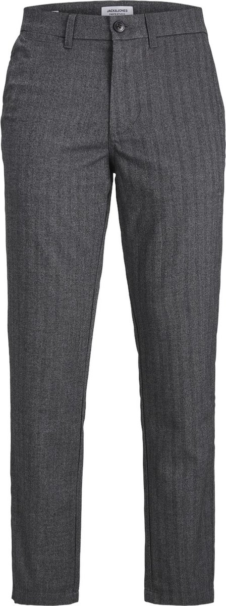 JACK & JONES Ollie Louis Winter Chino regular fit - heren chino - donkergrijs herringbone - Maat: 28/32