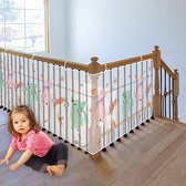 Veiligheidsnet, voor baby's en balkons, trapleuning, 300 x 78 cm (h x b), , schattig trapnet, trapbescherming, mesh voor kinderen huisdieren, konijnen