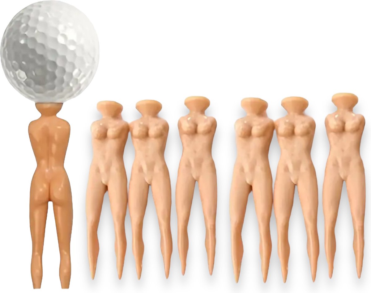 Grappige Golf Tees Beige 6 Stuks