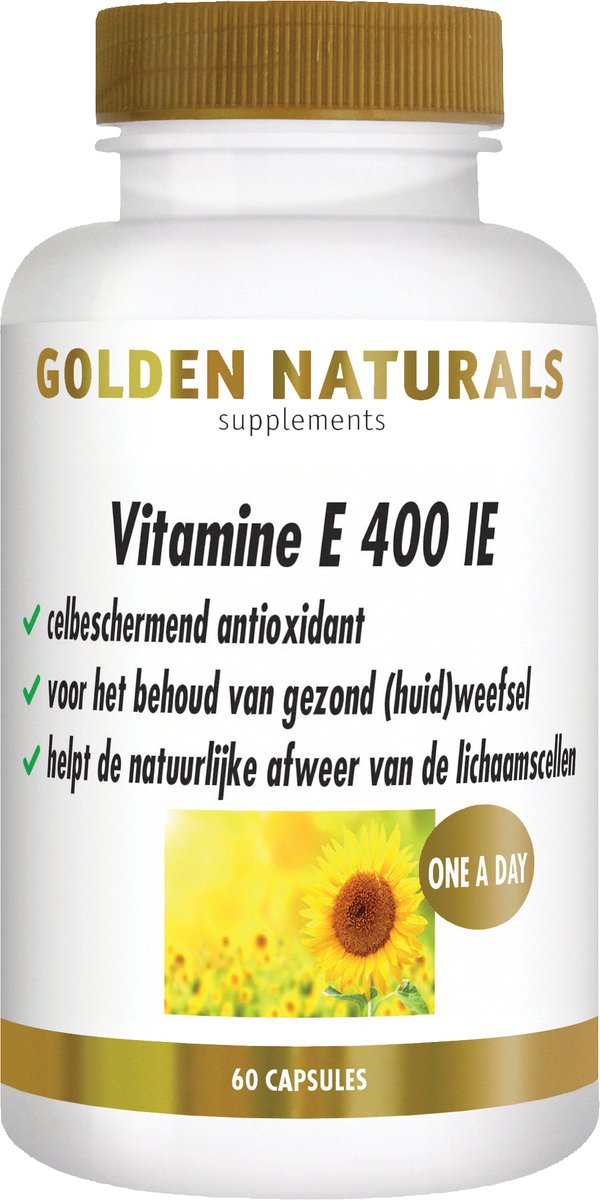 Goedkoopste Golden Naturals Vitamine E 400 IE (60 softgel capsules