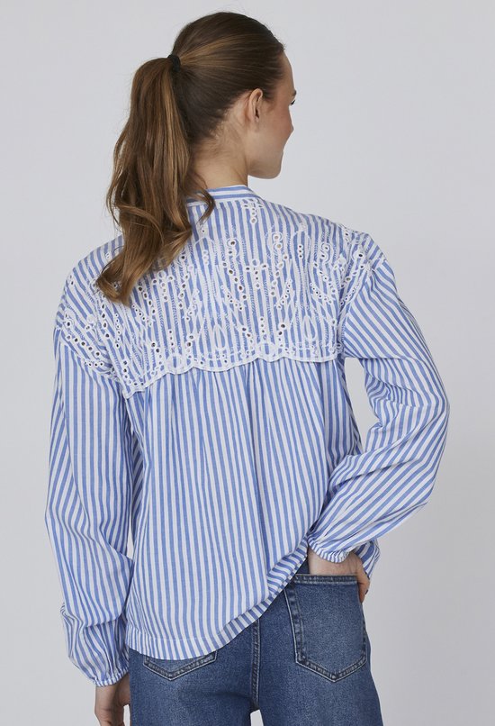 SISTERS POINT Ilua-sh1 - Chemisier Femme - White/ bleu - Taille M