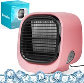 Bewello® - Mini ventilateur USB avec refroidisseur d'air - Petit ventilateur de table Airco - Rose - Refroidisseur d' Water mobile - avec lumière d'ambiance LED - Silencieux