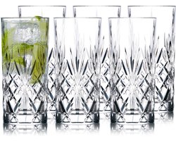 Lyngby Glas Melodia kristal waterglazen - 360 ml - set van 4 - highball drink- & cocktailglazen, vaatwasserbestendig