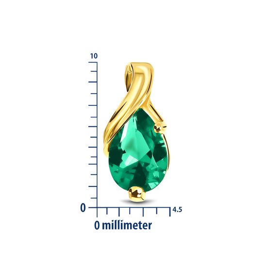 Miore® - Boucles d'oreilles en or avec émeraude verte - Femme - Or 14 carats - Boucles Goud' Boucles d'oreilles pendantes - Vert - Vert Emerald - Bijoux faits main de haute qualité