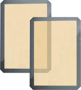 2 stuks grijze siliconen bakmatten, siliconen bakmatten, siliconen bakplaten, keukenmatten, bakaccessoires, antiaanbakbakmatten (0,7 x 30 x 40 cm)