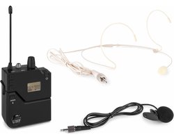 Power Dynamics PD632BP bodypack met headset en dasspeld microfoon