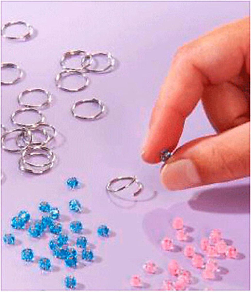 Totum Bling Rings armbandjes maken creatief speelgoed meisjes 1000+ kralen en ringetjes knutselen sieradenset - cadeautip — afbeelding 12