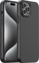 Nuvex Coque de téléphone Zwart adaptée pour iPhone 15 Pro avec film protecteur d'écran en verre de protection