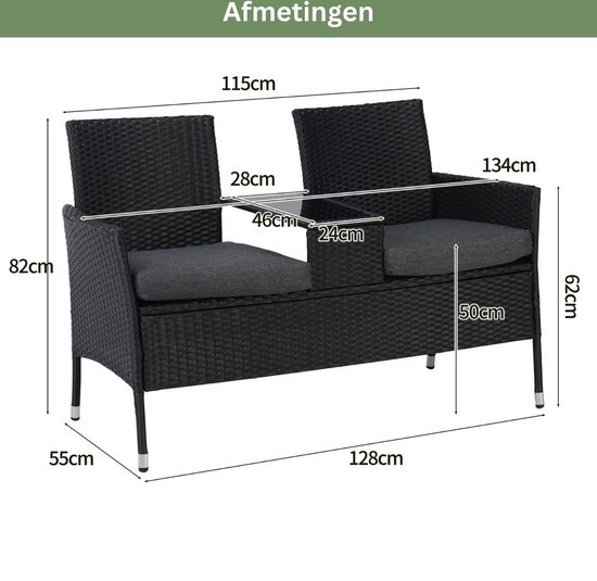 Tuinbank - Polywood - Extra stevig - Zwart