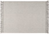 Mistral Home - Set van 4 placemats - 4x 35x45 cm- 100% katoen - Met franjes - Gestreept - Wit grijs