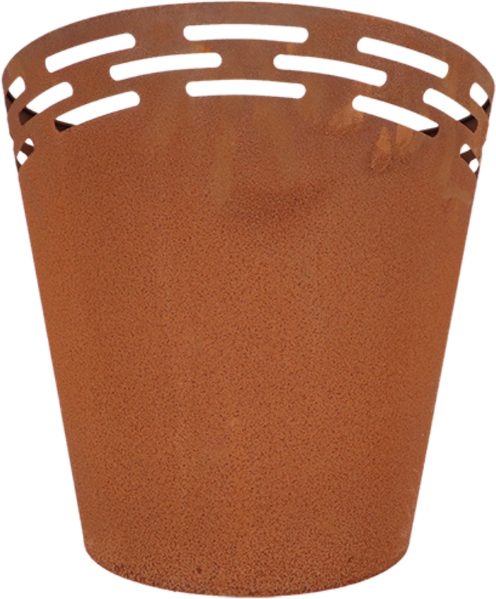 Esschert Design Fire Bowl Laser-Cut Stripes - Rust Brown