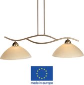 Steinhauer Capri - Lampe à suspension - 2 lumières - Bronze - Verre d'albâtre crème