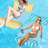 Waterhangmat - 2 Stuks - Water Hangmat - Luchtbed Zwembad - Luchtmatras Opblaasblaar - Zwembad - Strand - Waterspeelgoed - Vakantie - Must Have Voor In De Zomer!