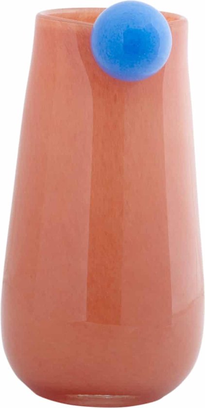 Present Time Vaas Bolita Medium - Oranje - Ø15cm - Glas - Scandinavisch - Bloemenvaas - Woondecoratie - Decoratieve vaas voor woonkamer of slaapkamer