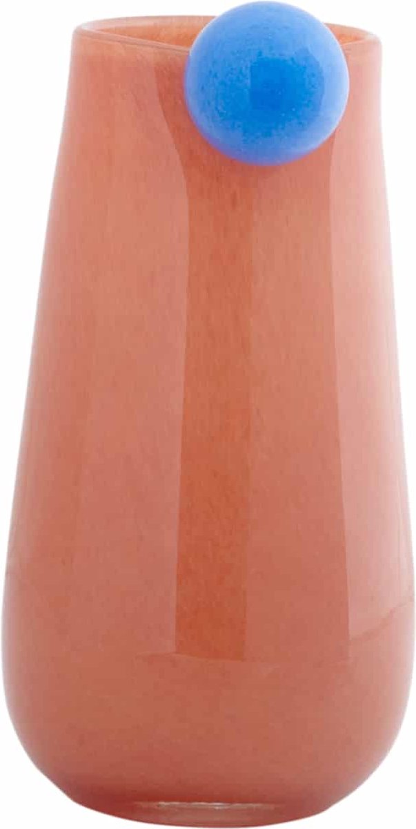 Present Time Vaas Bolita Medium - Oranje - Ø15cm - Glas - Scandinavisch - Bloemenvaas - Woondecoratie - Decoratieve vaas voor woonkamer of slaapkamer