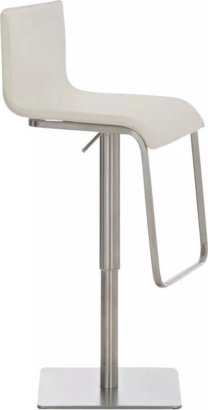 In And OutdoorMatch Barstoel Aida - In hoogte verstelbaar - Barkruk met rugleuning - Set van 1 - Ergonomisch - Barstoelen voor keuken of kantine - Creme - Zithoogte 55-78 cm