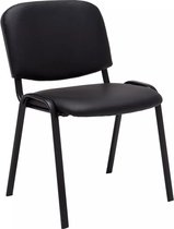 In And OutdoorMatch bezoekersstoel Gladys - Zwart - kunstleer - stoel - vergadertafel - kunstleer - Zithoogte: 44 cm