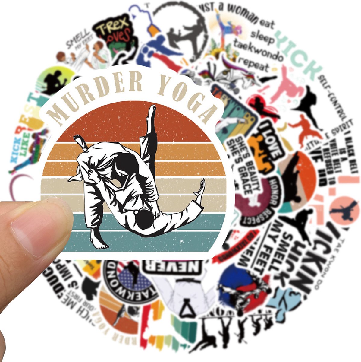 Taekwondo Stickers 50 Stuks - Luxe Stickers - Skateboard Stikers - Laptop Stickers - Stickers Kinderen - Stickers Volwassenen - Stickervellen - Plakstickers - Stickers Koffers - Bullet Journal