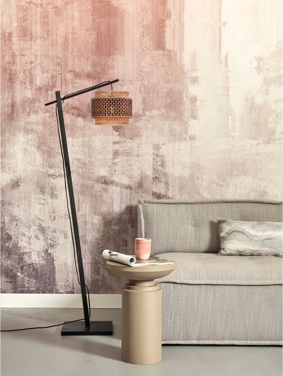 GOOD&MOJO Lampadaire Bhutan - Bamboe Zwart/ Naturel - 55x31x150cm - - Lampadaire Salon - Chambre