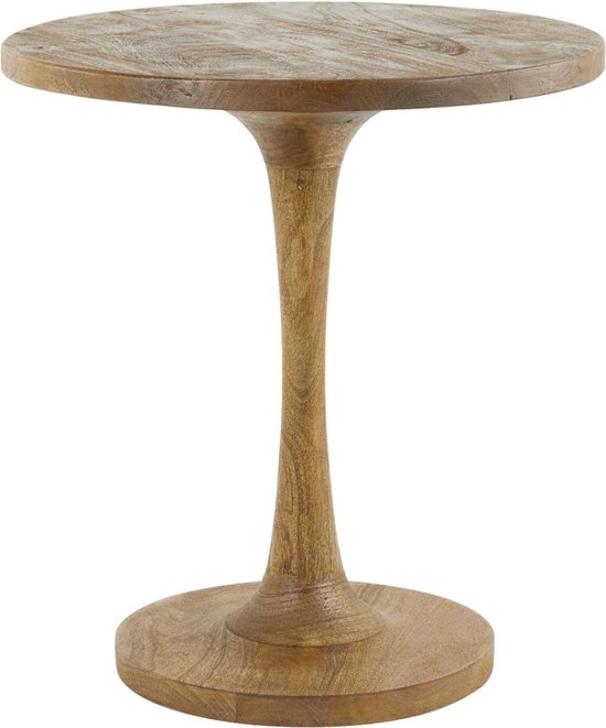 Light&living Table d'appoint Ø50x55 cm BICABA bois brun foncé mat