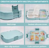 Bento Box 1000ML, Lunchbox Salade Lunch Container To Go met 6 Compartimenten Lade, Slakom, Maaltijd Prep to Go Containers voor Voedsel Fruit Snack, Blauw