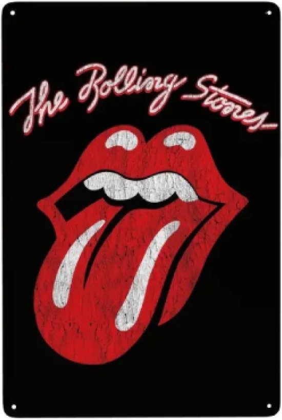Affiche métal Rolling Stones - Plaque murale Bar pub mancave - 20x30cm - Uniek - Décoration murale