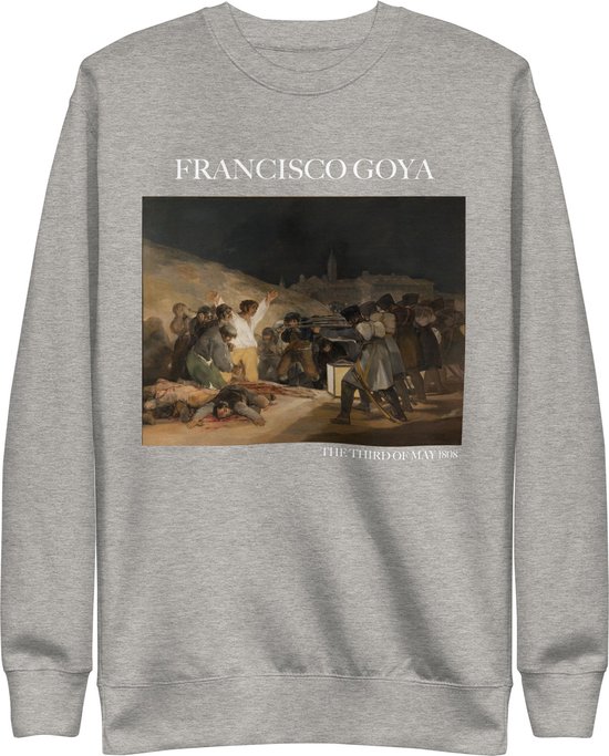 Francisco Goya 'De Derde mei 1808' ("The Third of May 1808") Beroemd Schilderij Sweatshirt | Unisex Premium Sweatshirt | Carbon Grijs | XL