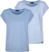DENIMFY Dames Top DFSophie 2-Pack regular fit Blauw Ronde Hals Volwassenen Zomertop katoen-modal mix