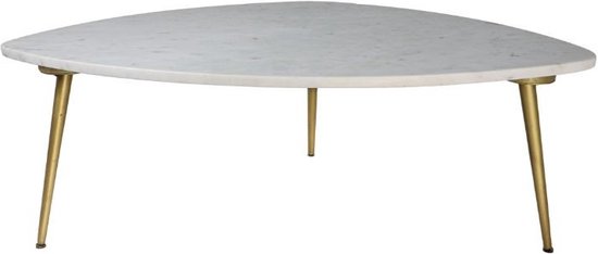 Blanche Salontafel 90x60x36 cm - Wit/Goud - Marmer/Metaal - salontafels rond, salontafels, salontafel zwart, salon tafel, salontafel rond, salontafel industrieel, salontafel vierkant, salontafel marmer, salontafel wit