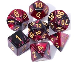 foto van Nereb – Dobbelstenen Set 7-delig – D20 D12 D10 D8 D6 D4 – Voor RPG & Tafelspellen