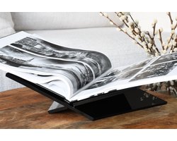Boekenstandaard asymmetriche zwart plexiglas - Boekenstandaard Gekanteld- voor koffietafel - boek kruis standaard - Bookstand - boekenstandaard - Boekensteun - Boekenhouder - Boek houder - Perfect Cadeau