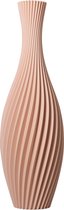 Slimprint Vloervaas FLORA, Bloesem Roze, 15,8 x 50 cm, Hoge Spiraal Vaas voor Pampas Pluimen, Gerecycled Kunststof