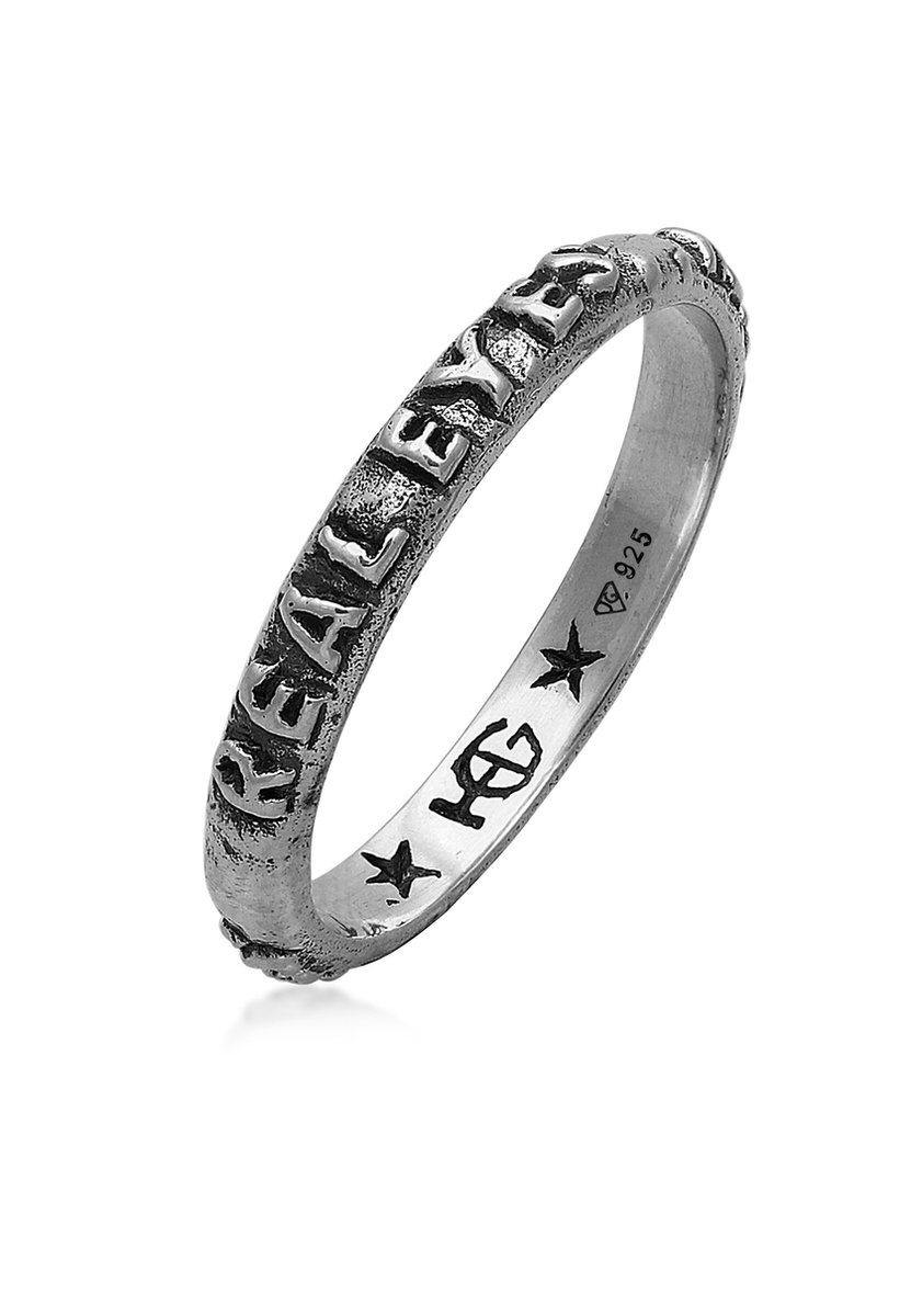 Haze & Glory - Ring - HG HAZE & GLORY - Ring voor Heren in 925 sterling zilver, Sieraden voor Heren, ring van geoxideerd zilver, Cool, Echte Ogen - Heren
