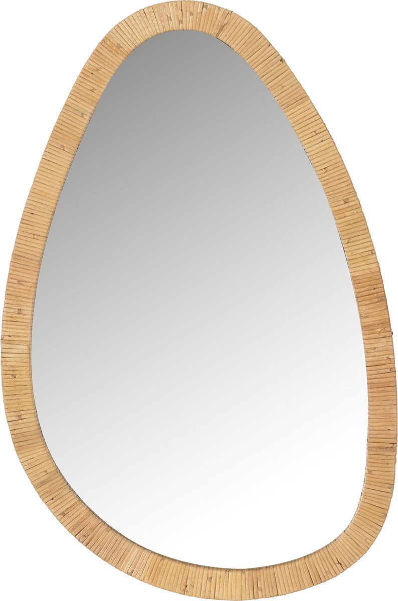 J-Line spiegel Paille - jute/glas - naturel - medium - 46 x 70 cm