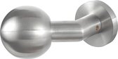 Deurknop - RVS geborsteld - RVS - GPF bouwbeslag - GPF9953.09-00 RVS mat verkropte kogelknop S2 55mm met knopvastzetter met ronde
