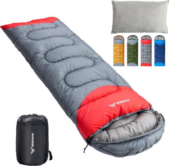 Slaapzakken voor volwassenen, Sportneer slaapzakken 4 seizoen. Lichtgewicht waterdichte warme slaapzak met een compressiezak voor volwassenen mannen, buiten, kamperen, wandelen en backpacken