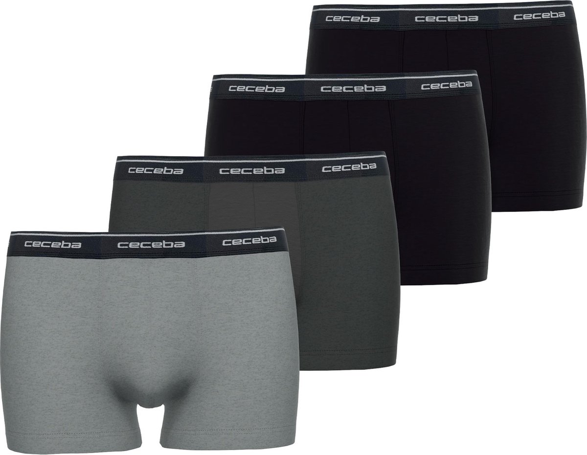 CECEBA Monza Heren Boxer - 4-pack Multipack - Grijs/Zwart