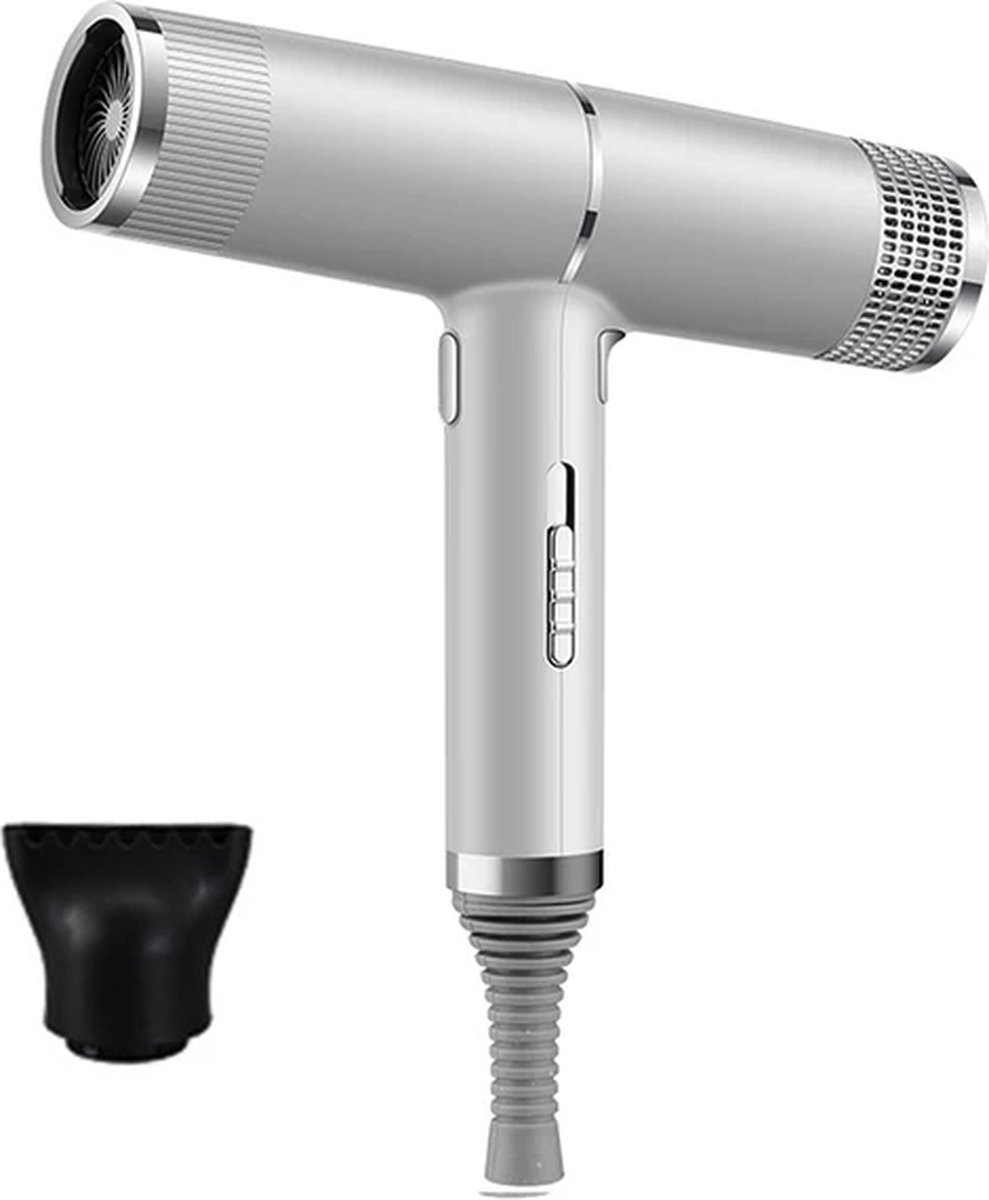 Professionele Ionische Haardroger High Power Styling Föhn voor Professioneel Gebruik Zeer Licht in Gewicht 3 Snelheidsregelingen Zilver