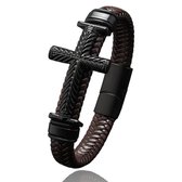Bracelet pour Homme – Cuir Brun avec Croix Coire – Bracelets en Cuir – Cadeau pour Homme – Cadeaux Masculins